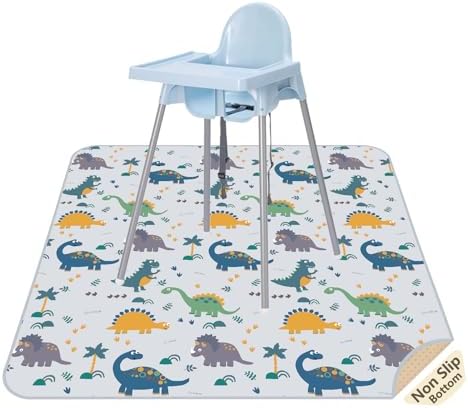 Splat Mat for Under High Chair, Waterproof Washable High Chair Floor Mat by CLCROBD