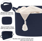 96L Woven Laundry Basket with Handles, Extra Blanket Basket - Image 3
