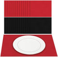 Fullhawl 60 Pcs Red and Black Paper Placemats, Disposable Rectangular Table by Fullhawl