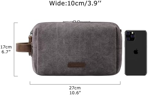 BAGSMART Toiletry Bag for Men, Canvas Travel Toiletry Organizer Dopp Kit - Image 6