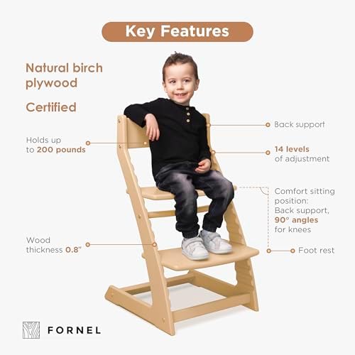 FORNEL Scandinavian Wooden High Chair - Image 4