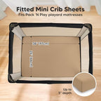 2 Pack and Play Sheets, Waterproof Mini Crib Sheet Fitted 38x26 - Image 3