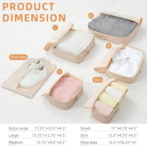 BAGAIL 4 Set/6 Set/8 Set Compression Packing Cubes Travel Accessories - Image 2