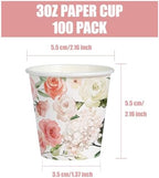 WRAPAHOLIC 3oz Rose Floral Bathroom Cups - Image 2