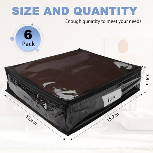 Clear Zippered Plastic Clothes Storage Bags, 6 Pack - Image 2