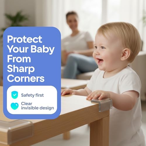 8-Pack Clear Baby Proof Corner Protectors, Soft Rubber Foam - Image 2