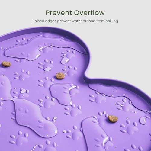 PWTAA Dog Food Mat Anti-Slip Silicone Dog Bowl Mat Thicker Pet Placemat - Image 5