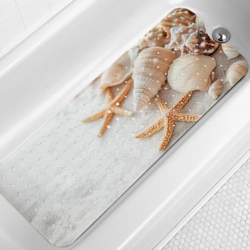 LNOND Summer Beach Bathtub Mat Non Slip, 40 X 16 Inch Tub Mat by Lnond