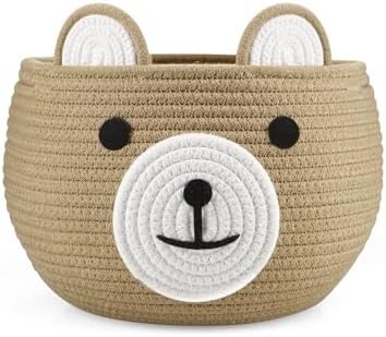 PandaEar Cotton Rope Baby Basket, Baby Gift Basket Nursery Laundry Organizer by PandaEar