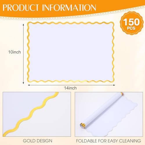 Foldtier 150 Pcs Disposable Paper Placemats Bulk 10"x14" - Image 2