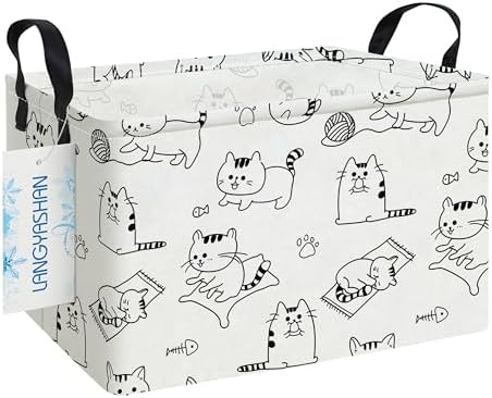 Rectangular Collapsible Cat Storage Basket Nursery Toy Organizer by LANGYASHAN