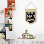 Qpenm Little Man Cave Hanging Wall Canvas Banner, Kids Room Hanging Pennant - Image 2