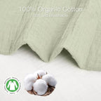 Organic Pack and Play Sheets Fitted 38”x26” 100% Muslin Cotton, Mini Crib - Image 4