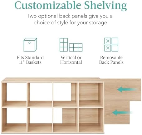 Best Choice Products 8-Cube Storage Organizer, 11in Shelf Opening, Display Shelf - Image 4