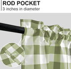 Hiasan Plaid Curtains Valances, Sage Green and White, 52W x 18L, 1 Panel - Image 4