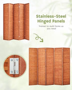 JOSTYLE Bamboo Room Divider, 5-Panel Folding Privacy Screen - Image 7