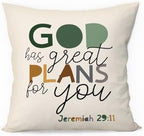 Boho Christian Pillow Covers 18x18, Christian Home Room Decor, God Has Great by Unknown