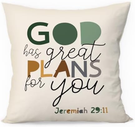 Boho Christian Pillow Covers 18x18, Christian Home Room Decor, God Has Great by Unknown