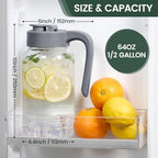 Mason Jar Pitcher, 64 oz, Glass Pitcher - Image 3