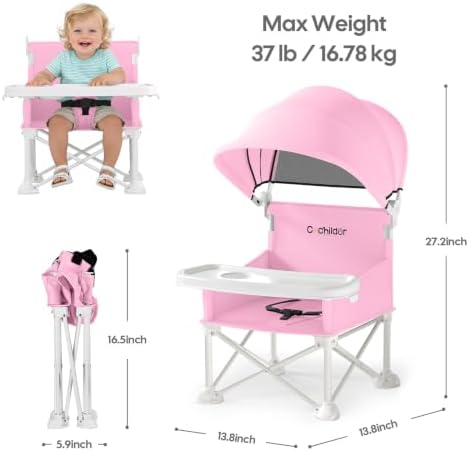 Cochildor 4-in-1 Portable Baby Chair, Foldable Toddler Booster Seat - Image 3