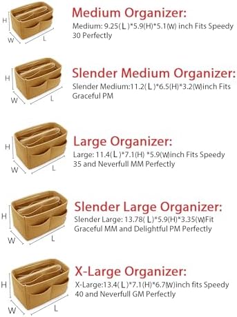 LEXSION Felt Purse Organizer Insert, Tote Bag Shaper Dividers - Image 6