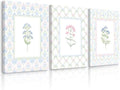 Wildflower Nursery Wall Art Decor Baby Girl Room Canvas Prints Pastel Floral by Unknown