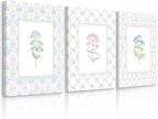Wildflower Nursery Wall Art Decor Baby Girl Room Canvas Prints Pastel Floral by Unknown