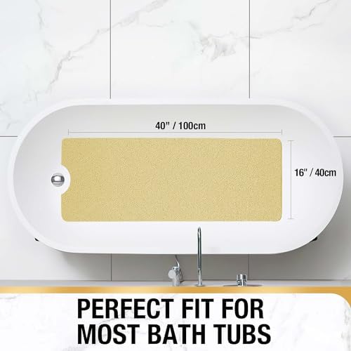 HITSLAM Non Slip Bathtub Mat 40 x 16 Inch, Extra Long Bath Mat - Image 2