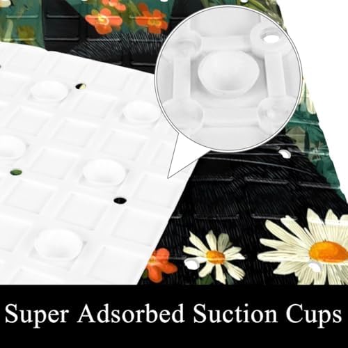 Bath Tub Shower Mat, Washable Bathtub Floor Mats, Suction Cups and Drain Holes - Image 3