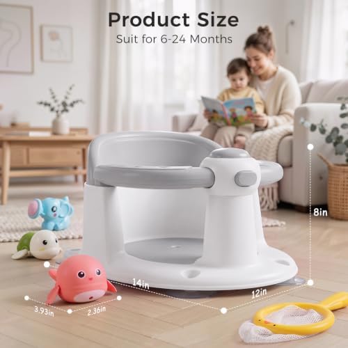 Baby Bath Seat for Babies 6 Months & Up, Temperature Alert Baby Bathtub Seat - Image 5