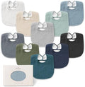Konssy 8-Pack Muslin Baby Bibs, Adjustable Fit by Konssy