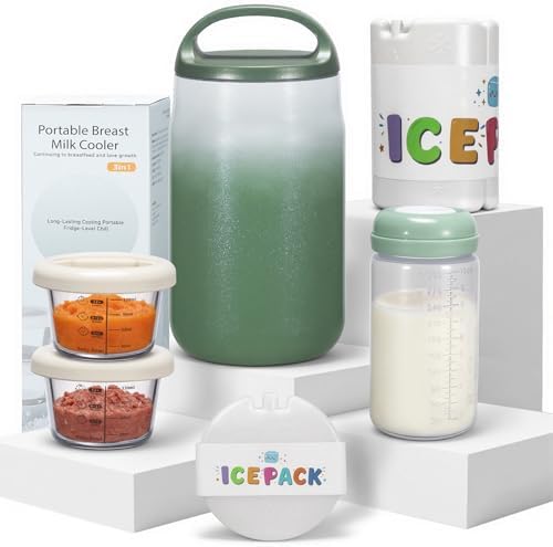 3-in-1 Breast Milk Cooler for 24H 360° Cooling, 11oz Breastmilk Chiller by Unknown