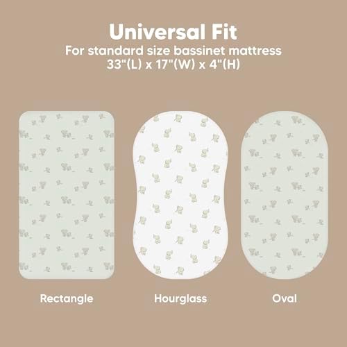 2-Pack Baby Bassinet Sheets Girl, 33x17 Bedside Sheets - Image 3