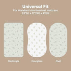 2-Pack Baby Bassinet Sheets Girl, 33x17 Bedside Sheets - Image 3