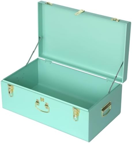Vixdonos Large Metal Trunk Decorative Storage Box College Dorm Chest by Vixdonos
