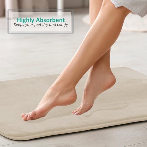 Clara Clark Bathroom Rugs, Velvet Memory Foam Bath Mat, Non-Slip Bath Rugs - Image 6