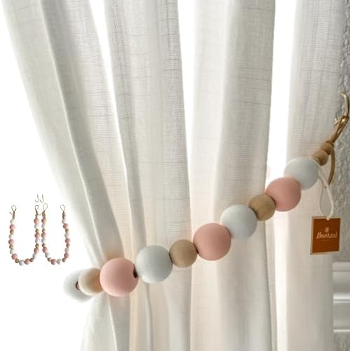 DECOAZUL Pink Curtain tiebacks by DECOAZUL