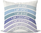 QIYUHOY Blue Boho Rainbow Classroom Throw Pillow Covers, 20x20 Inch by QIYUHOY