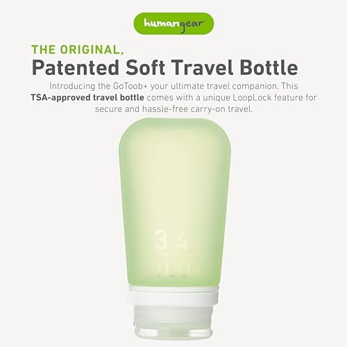 humangear GoToob+ | Refillable Silicone Travel Bottle | Locking Lid | Food-Safe - Image 2