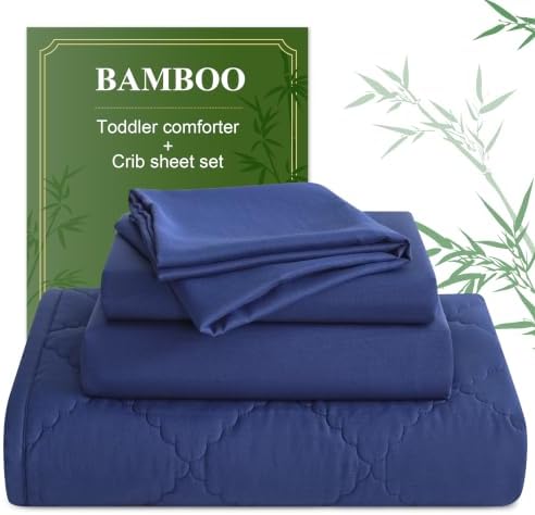 BEDSUM 4pc Toddler Cooling Bedding Set, Rayon Made from Bamboo by BEDSUM