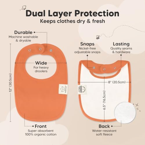 KeaBabies 8-Pack Organic Baby Bibs - Image 3