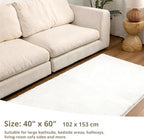 Polyester Bathroom Rug 40"x60" White, Large Soft Shaggy Bath Mat - Image 2