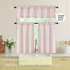 Blush Pink Valances for Windows, Light Filtering Faux Linen Textured Small - Image 5