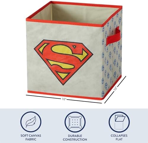 Superman Kids Storage Cubes, 2 Pack Foldable Fabric Bins - Image 3