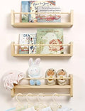 Maxpeuvon Nursery Shelves for Wall Set of 3, Natural Wood Floating Shelves by Maxpeuvon