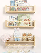 Maxpeuvon Nursery Shelves for Wall Set of 3, Natural Wood Floating Shelves by Maxpeuvon