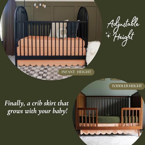100% Microfiber Scalloped Crib Skirt 28"x 52" - Image 3