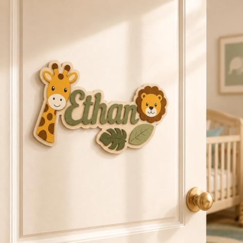 Custom Wooden Name Sign for Baby Nursery, Kids Room Door & Wall Decor by Unknown