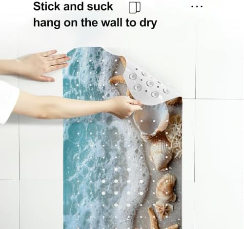 LNOND Summer Beach Bathtub Mat Non Slip, 40 X 16 Inch Tub Mat - Image 5
