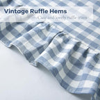 2PACK Dust Blue White Gingham Euro Pillow Shams 26''x26'' - Image 5
